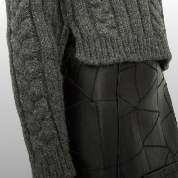 GANNI Cable Knit Alpaca-blend Sweater In Grey, S - Picture 3 of 8